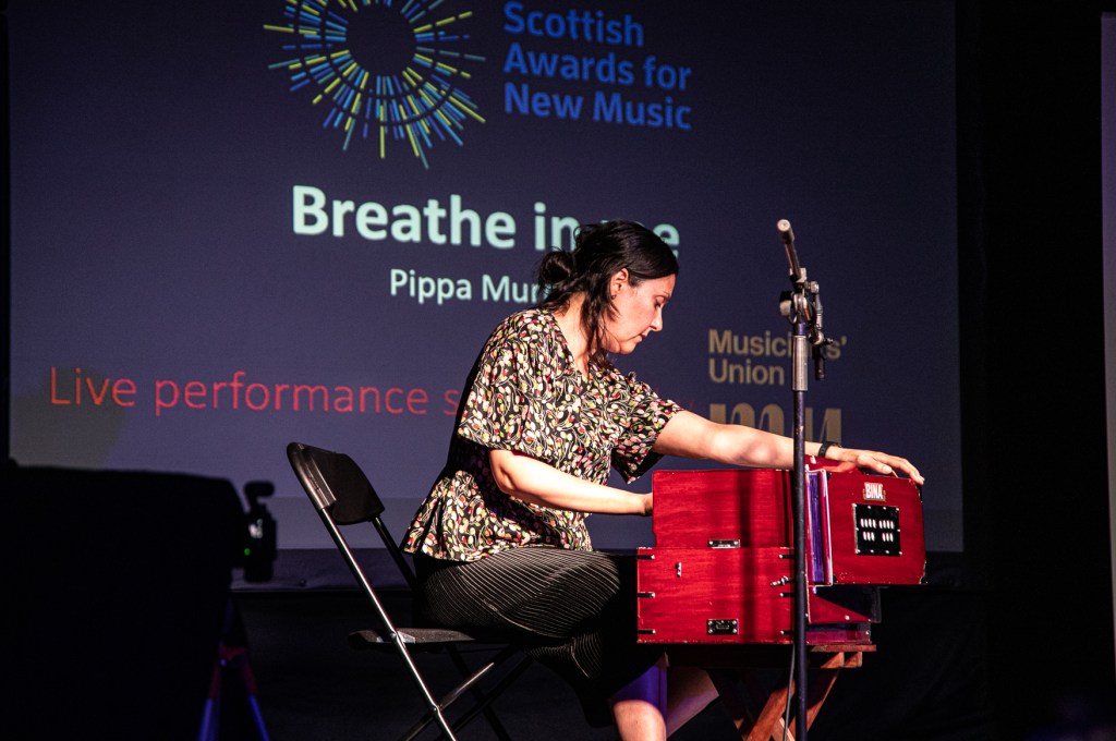 Scottish New Music Awards, performing Pippa Murphy's title piece Breathe in Me, Winner of the 2019 EVM Electroacoustic/sound art work